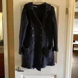 Free people warm sweater jacket navy size large